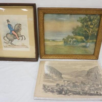 Sale Photo Thumbnail #229: 1230	GROUP OF ASSORTED PRINTS AND ENGRAVINGS INCLUDING CIVIL WAR, LARGEST APPROXIMATELY 23 IN X 17 IN
