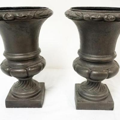 Sale Photo Thumbnail #53: 1053	CAST IRON MINIATURE URNS, EACH APPROXIMATELY 6 1/2 IN X 10 IN HIGH
