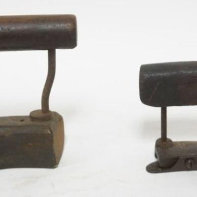 Sale Photo Thumbnail #80: 1080	ANTIQUE HAT MAKERS IRON & BRIM CUTTING TOOL, LARGEST APPROXIMATELY 4 IN X 2 IN X 5 IN HIGH

