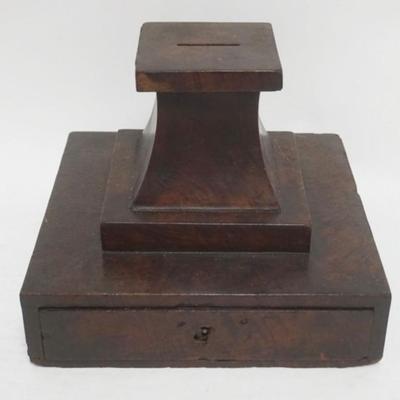 Sale Photo Thumbnail #68: 1068	ANTIQUE WOOD BALLOT BOX, APPROXIMATELY 12 IN SQUARE X 8 1/2 IN HIGH
