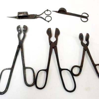 Sale Photo Thumbnail #112: 1112	ANTIQUE CANDLE SNUFFER AND TINSMITHS PLIERS, 
