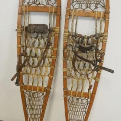 Sale Photo Thumbnail #139: 1139	VINTAGE LL BEAN SNOW SHOES, APPROXIMATELY 10 IN X 56 IN L
