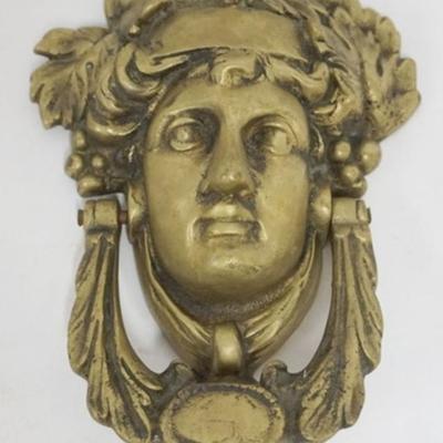 Sale Photo Thumbnail #10: 1010	NEOCLASSICAL IMAGE ON BRASS CAST DOOR KNOCKER, APPROXIMATELY 7 IN X 6 IN
