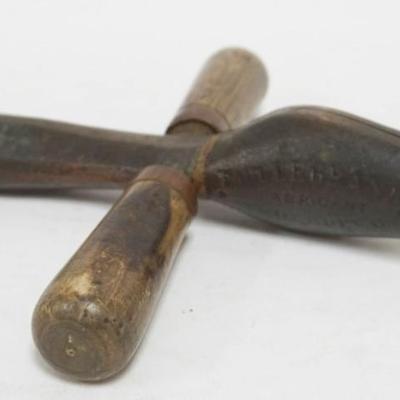 Sale Photo Thumbnail #64: 1064	ANTIQUE BRONZE PEWTER SPOON MOLD *PAUL DEGRAND* APPROXIMATELY 10 IN LONG
