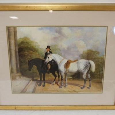 Sale Photo Thumbnail #234: 1235	FRAMED AND MATTED HUNT PRINT, APPROXIMATELY 33 IN X 28 IN OVERALL
