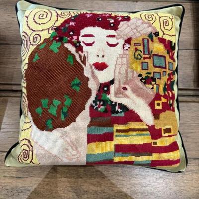 needle point pillow.