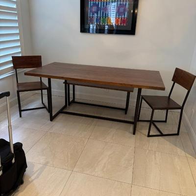 Kitchen table and matching 2 chairs
L: 68in
W: 22in 