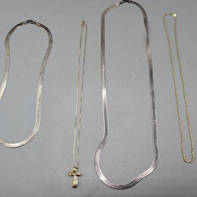 10K Gold & Sterling Silver Necklaces 