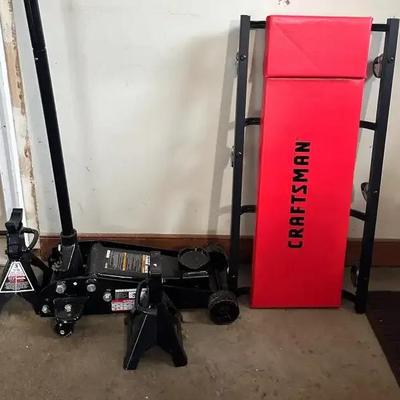 Craftsman 3 Ton Jack Stand (2), 3 Ton Floor Jack & Floor Roller
