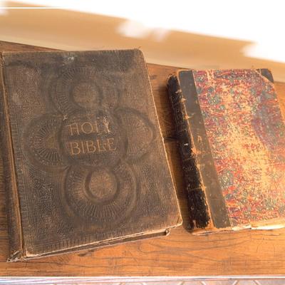 Vintage Holy Bible And Sunday Magazine