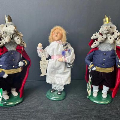 Byers' Choice Nutcracker Series Dolls “Mouse King” “ The Prince” & “Marie”