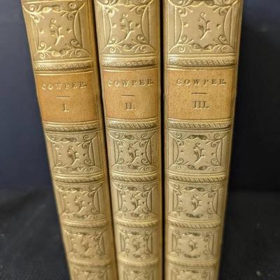 1859 The Poetical Works Of William Cowper, 3 Volumes 