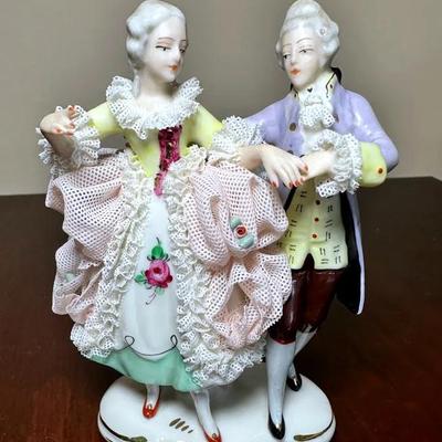 Mixed 9 Pc Lot Of Porcelin & Ceramic Figurines Noritake, Lefton & Meissen