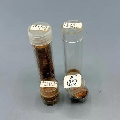 60 Uncirculated Wheat Pennies 40’s And 50’s 