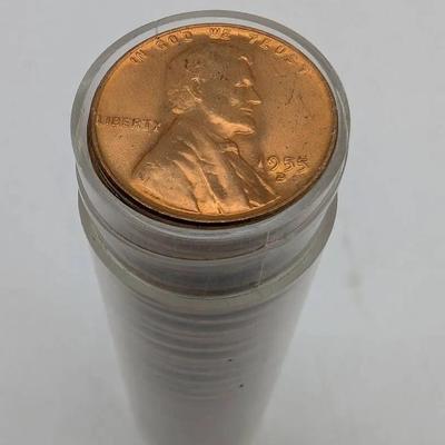 Roll Of Fifty Uncirculated 1955-D Wheat Pennies
