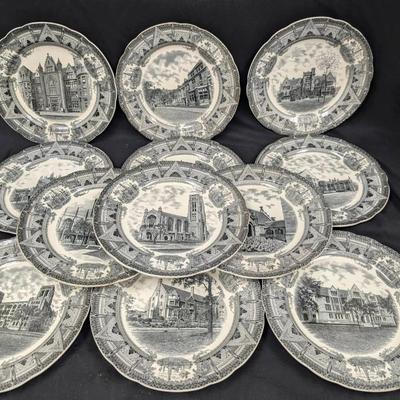 12 Vintage Spode University Of Chicago Plates
