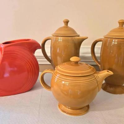 70s FiestaWare Vintage Pitcher, Teapot, Coffeepots