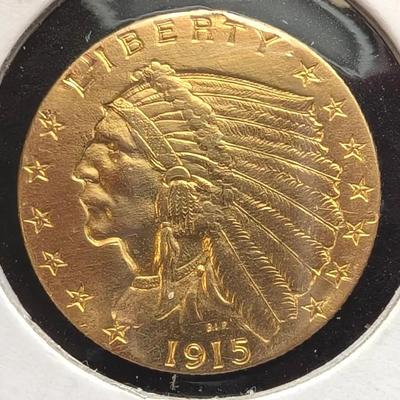 1915 Indian Head $2.50 Gold Piece 