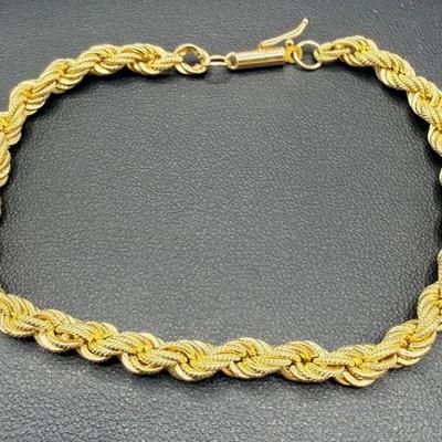 14k Yellow Gold Rope Bracelet 