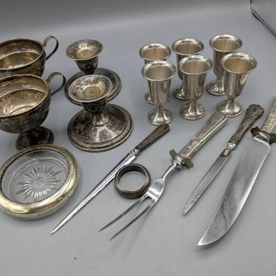 Group Of Weighted Sterling Silver Items