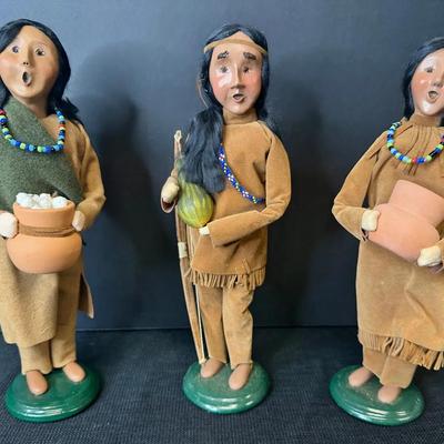 3 Native American Thanksgiving Byers’ Choice Dolls