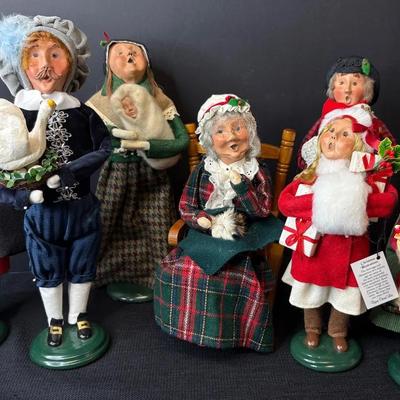 Byers’ Choice Collectible Dolls-Granny In Rocker, Man W/Goose, Lenox
