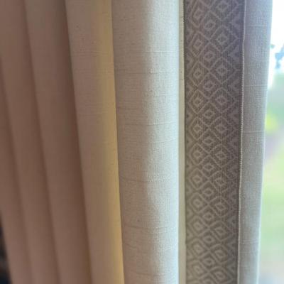 4 pairs linen with a needlepoint geometric design 105"x54" single width