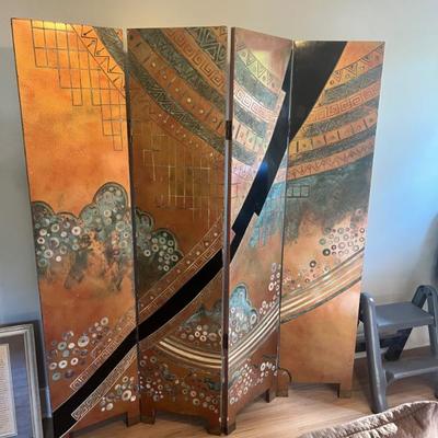 Sale Photo Thumbnail #49: Copper and mixed media room divider. Would be a cool headboard. $175