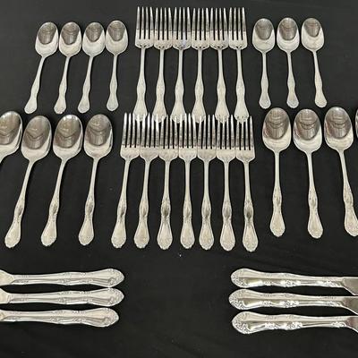 34-pc Set Oneida Flatware “Coronation” (1936) Vintage Art Deco 