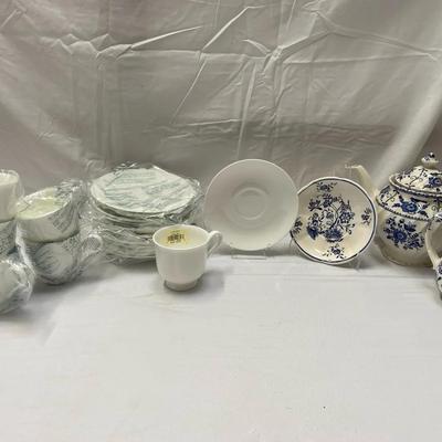 NIP Lenox Cups/Saucers, Johnson Bros “Indies” Teapot & More