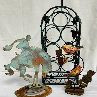 Rustic Metal Decor & Wrought Iron Wine Rack!