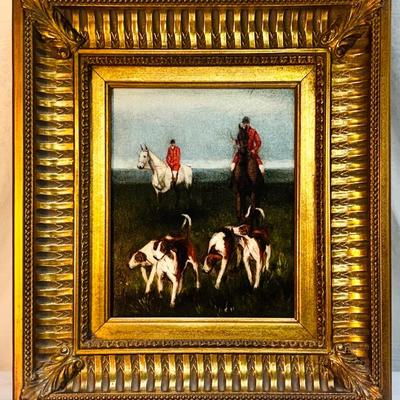 Vintage English Fox Hunting Scene, By E. Noland
