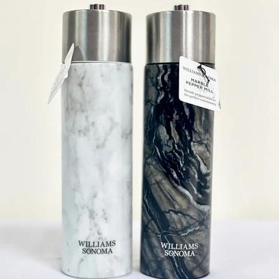 NWT Williams Sonoma Marble Salt and Pepper Mill Set 