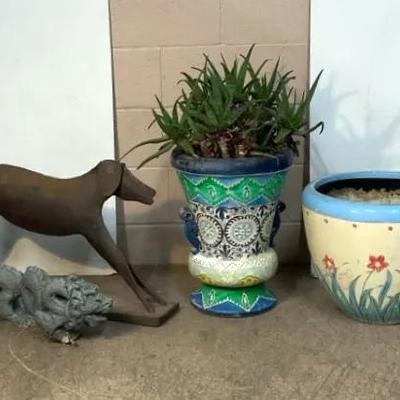 Moroccan Planter W/ Aloe Plant & More