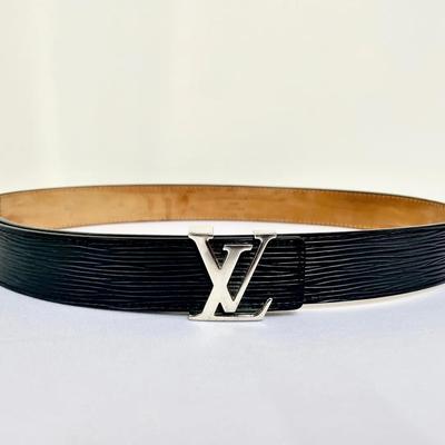 Women’s Black Luis Vutton Epi Leather Belt (sz 80/32) 