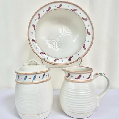 Taos Treasure Craft Ceramic 3-Piece Set Feat. Southwest Red Chile Design