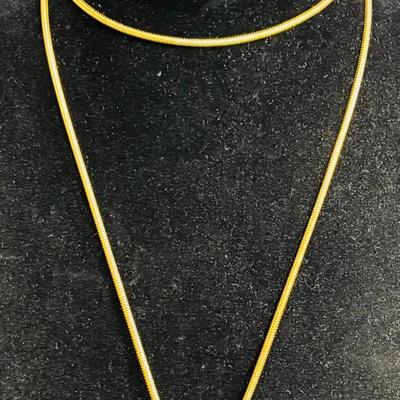 Kenneth Jay Lane (KJL) Vintage Gold-Tone Shell Pendant Long Necklace