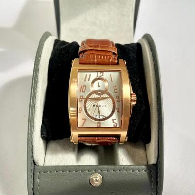 Modus Men’s Leather Watch In Movado Case 