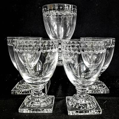 Set of 5 William Yeoward Crystal Jenkins “Stella” 5.5" Wine Glasses