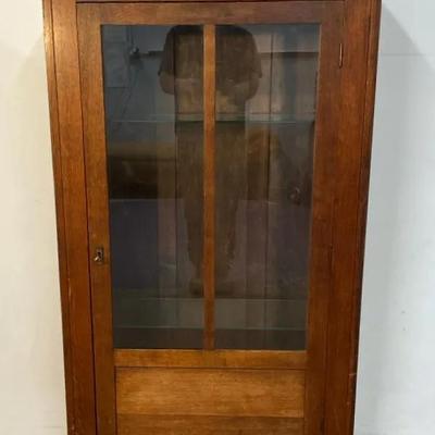 Antique Wood Vitrine 