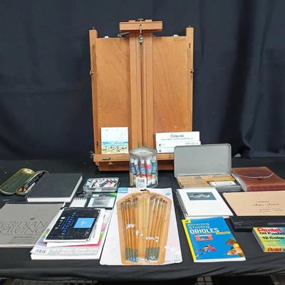 Artist’s Studio Collection with Mabef Easel, Papers, Paints, and Accessories
