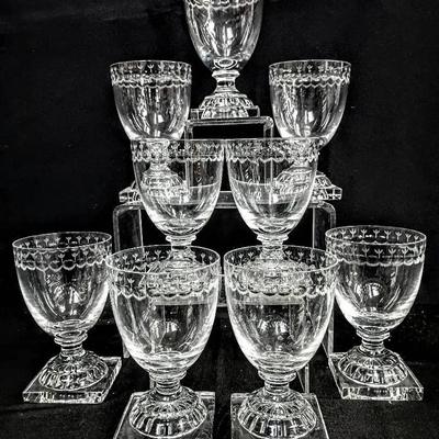 Set of 9 William Yeoward Crystal Jenkins “Stella” 5.25" Wine Glasses