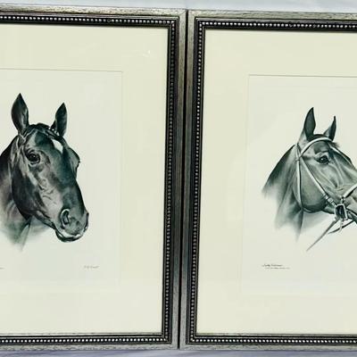 C.W. Ernst Kentucky Derby Winner Horse Portrait Prints / Chateaugay (1963) & Lucky Debonair (1965)