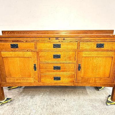 Bent Wood Craftsman-Style Sideboard / Buffet Cabinet