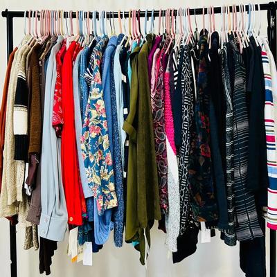 Full Rack of Clothing, Sizes S-XL (some Petite), New w/Tags