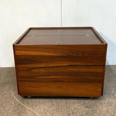 Rosewood/Brass Coffee Table/Drinks Cabinet 