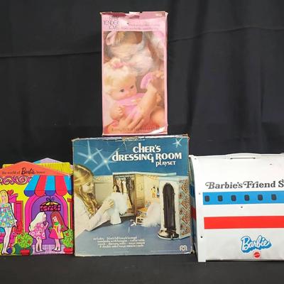 Vintage Mattel & Mego Playset Collection: Barbie Friend Ship, Barbie House, Baby Tender Love, & More