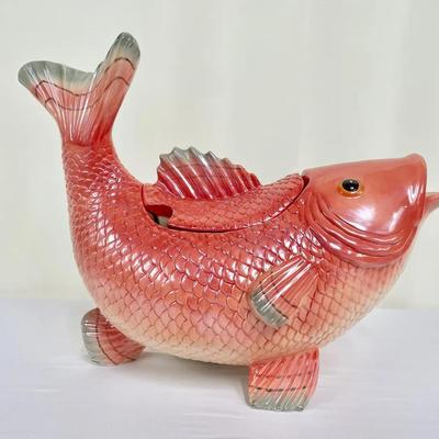 LIKE NEW Rare Fish Market Salmon Soup Tureen 