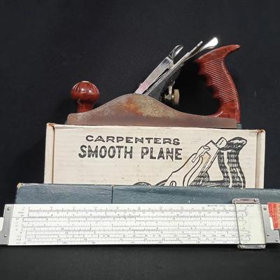 Vintage Corsair No. C4 Smooth Plane & Hemmi Japan No. 256 Slide Rule