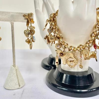 Kirk’s Folly Doggie Parade Charm Bracelet And Earrings 